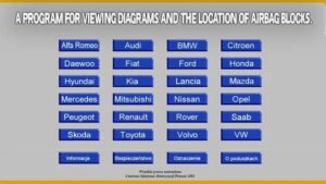 A program for viewing diagrams and the location of Airbag blocks,SRS