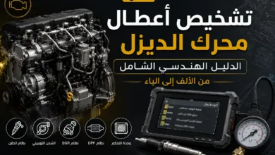 مخطط تشخيص أعطال محرك الديزل ونظام حقن الوقود.